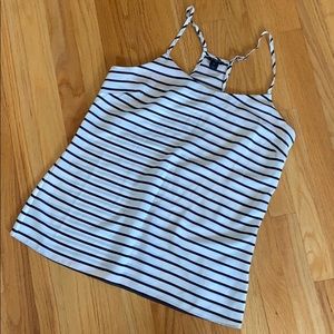 J Crew black white striped cami tank